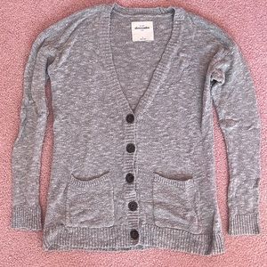ABERCROMBIE Gray Button Sweater Size L